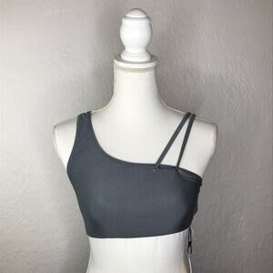 Andco And Co The Label  Women's Silver Grey Bikini Rouleau Top Size Small